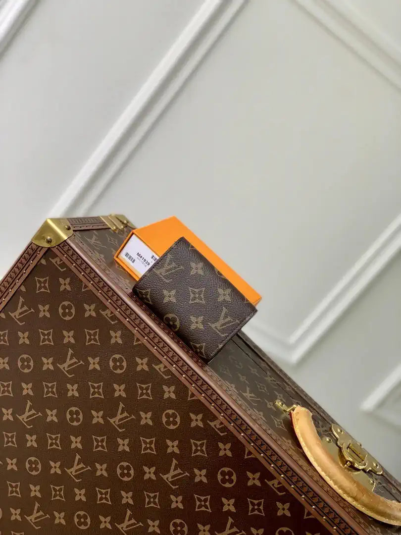 Louis Vuitton LV M41939 Rosalie Coin Purse Gold Wine Red