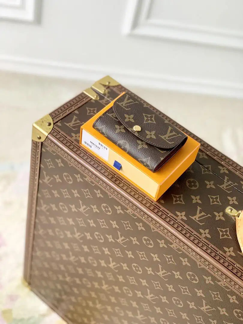 Louis Vuitton LV M41939 Rosalie Coin Purse Gold Wine Red