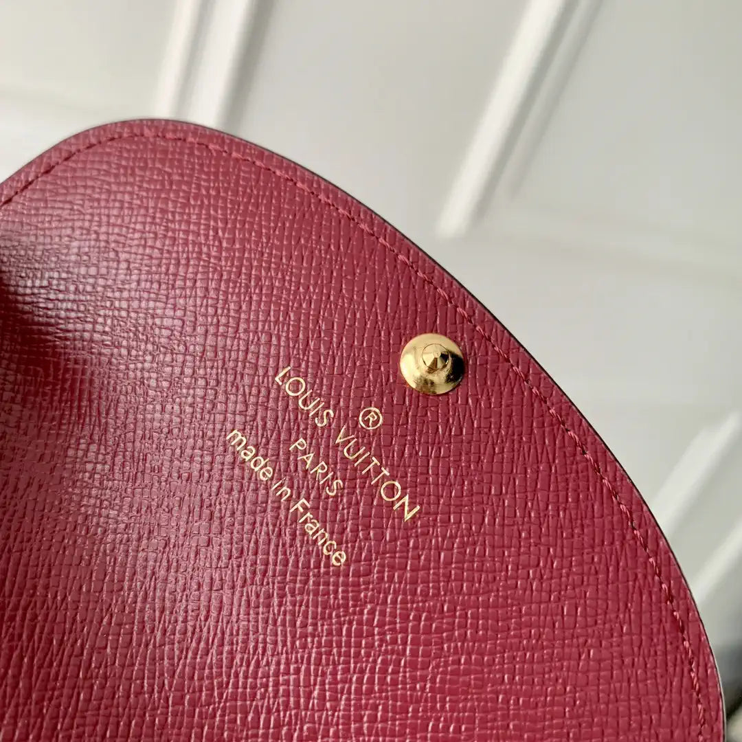 Louis Vuitton LV M41939 Rosalie Coin Purse Gold Wine Red