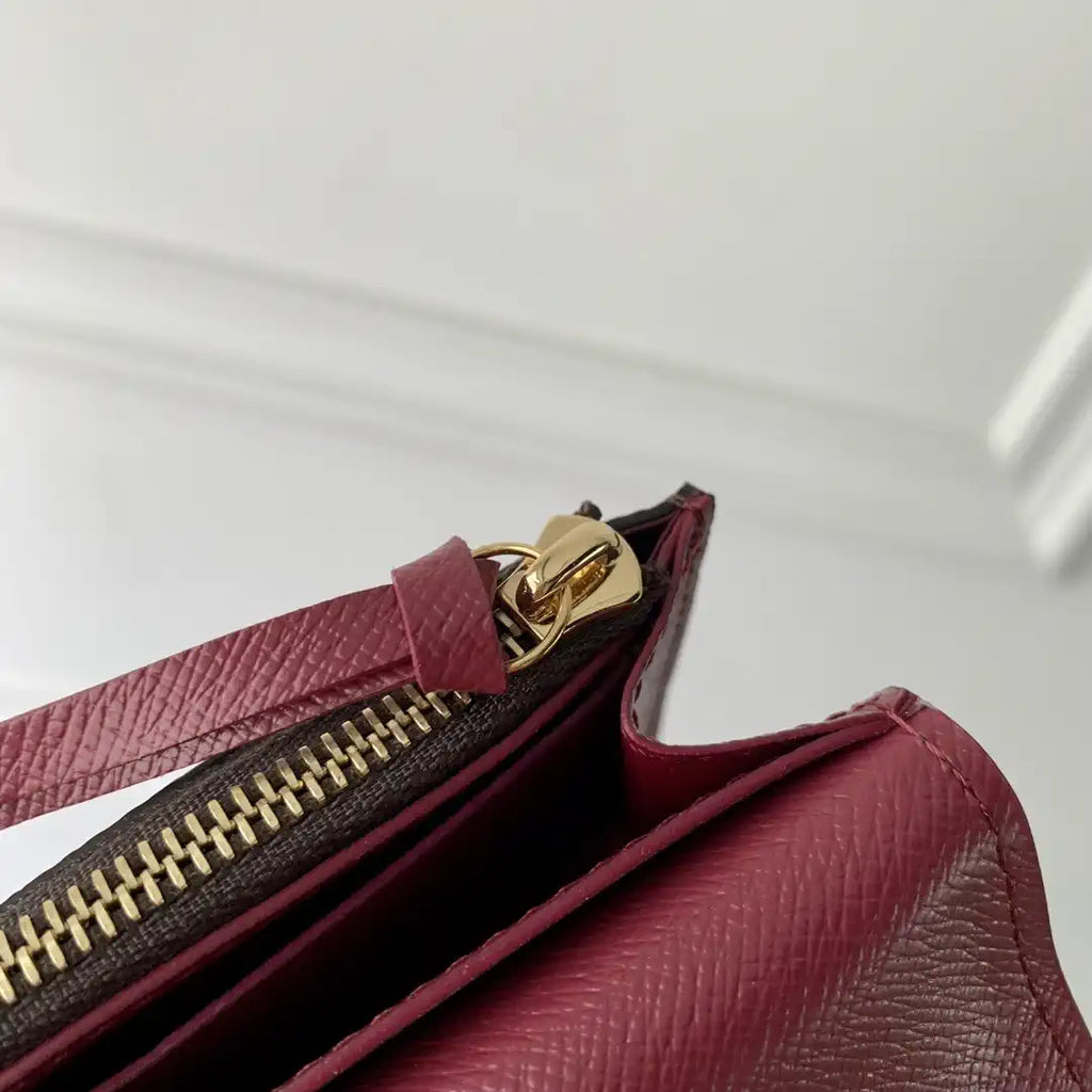 Louis Vuitton LV M41939 Rosalie Coin Purse Gold Wine Red