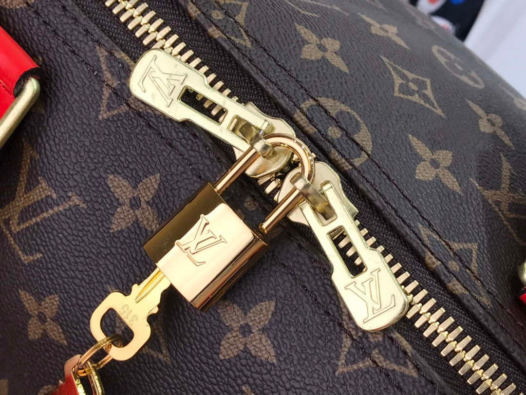Louis Vuitton LV M44740 Keepall Bandouliere 50 Monogram Bag Red