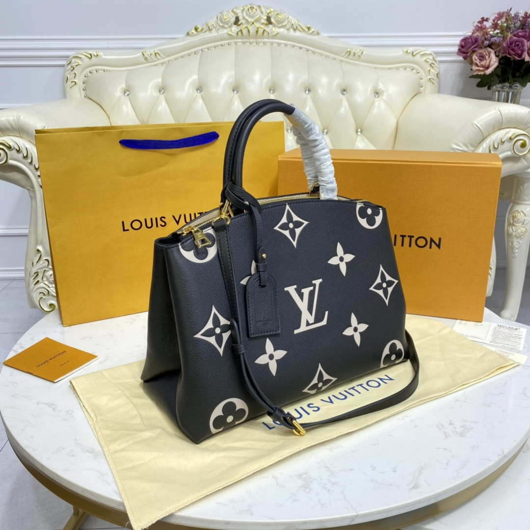 Louis Vuitton LV M45842 Grand Palais bicolor Monogram empreinte leather Black Beige - Default Title - View 2
