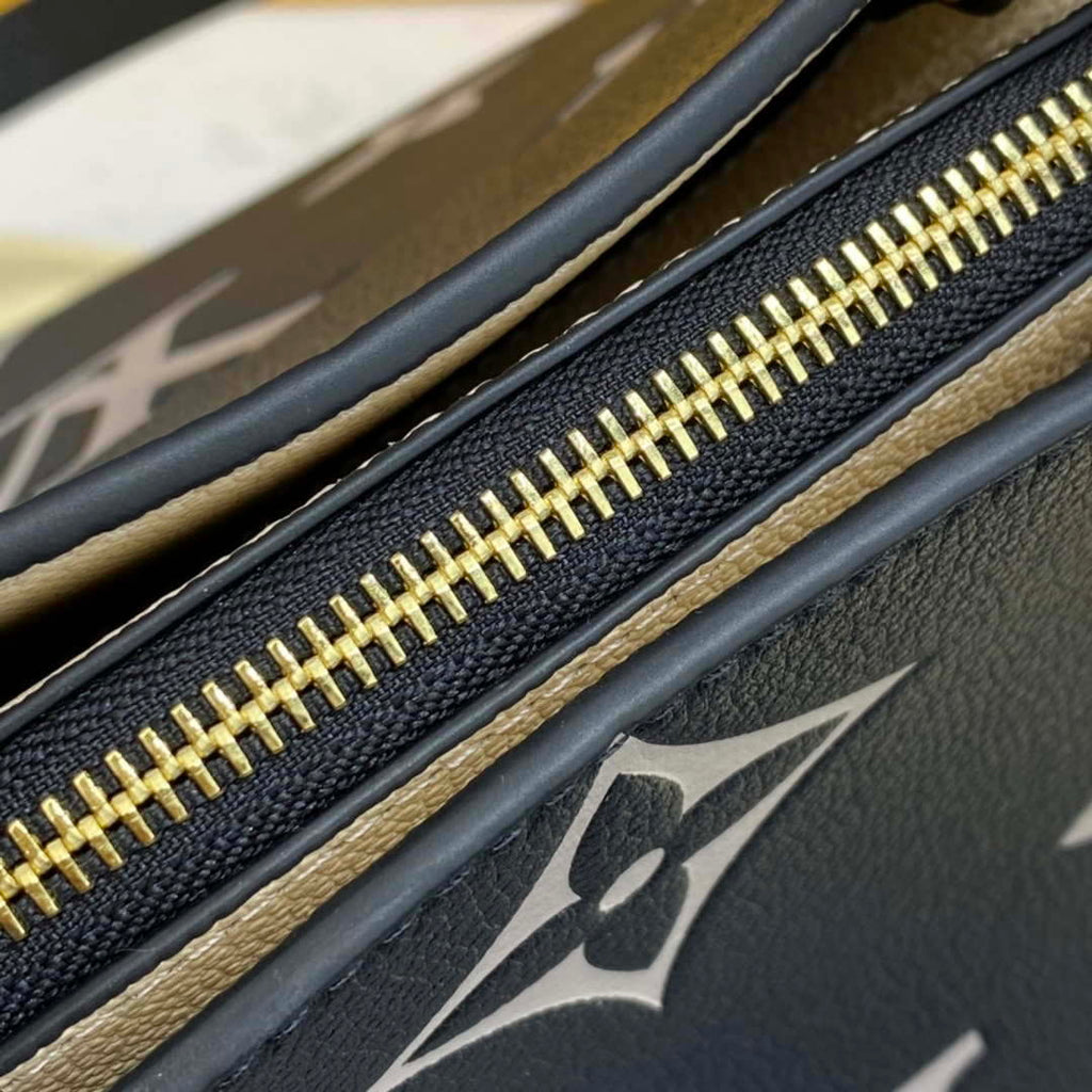 Louis Vuitton LV M45842 Grand Palais bicolor Monogram empreinte leather Black Beige