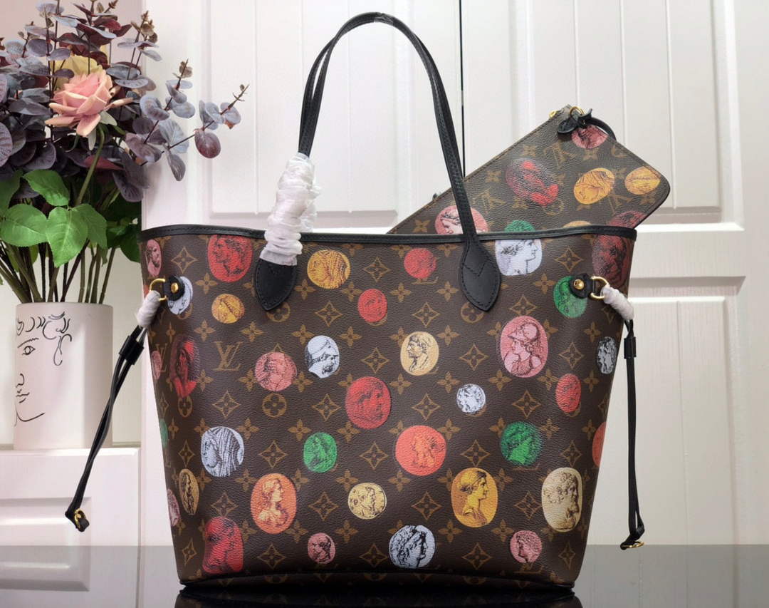 Louis Vuitton LV M45923 Neverfull MM Monogram Cameo printed canvas - Default Title - View 3