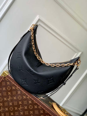 Louis Vuitton LV M46725 Loop Hobo Bag Monogram Empreinte Black - Default Title - View 1