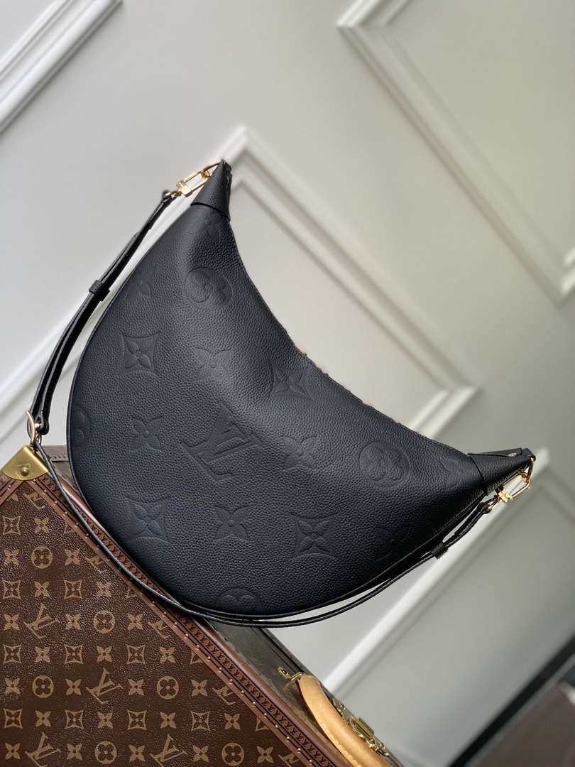 Louis Vuitton LV M46725 Loop Hobo Bag Monogram Empreinte Black - Default Title - View 2