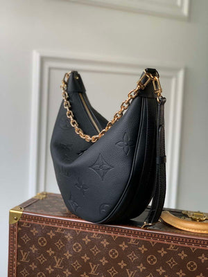 Louis Vuitton LV M46725 Loop Hobo Bag Monogram Empreinte Black - Default Title - View 3