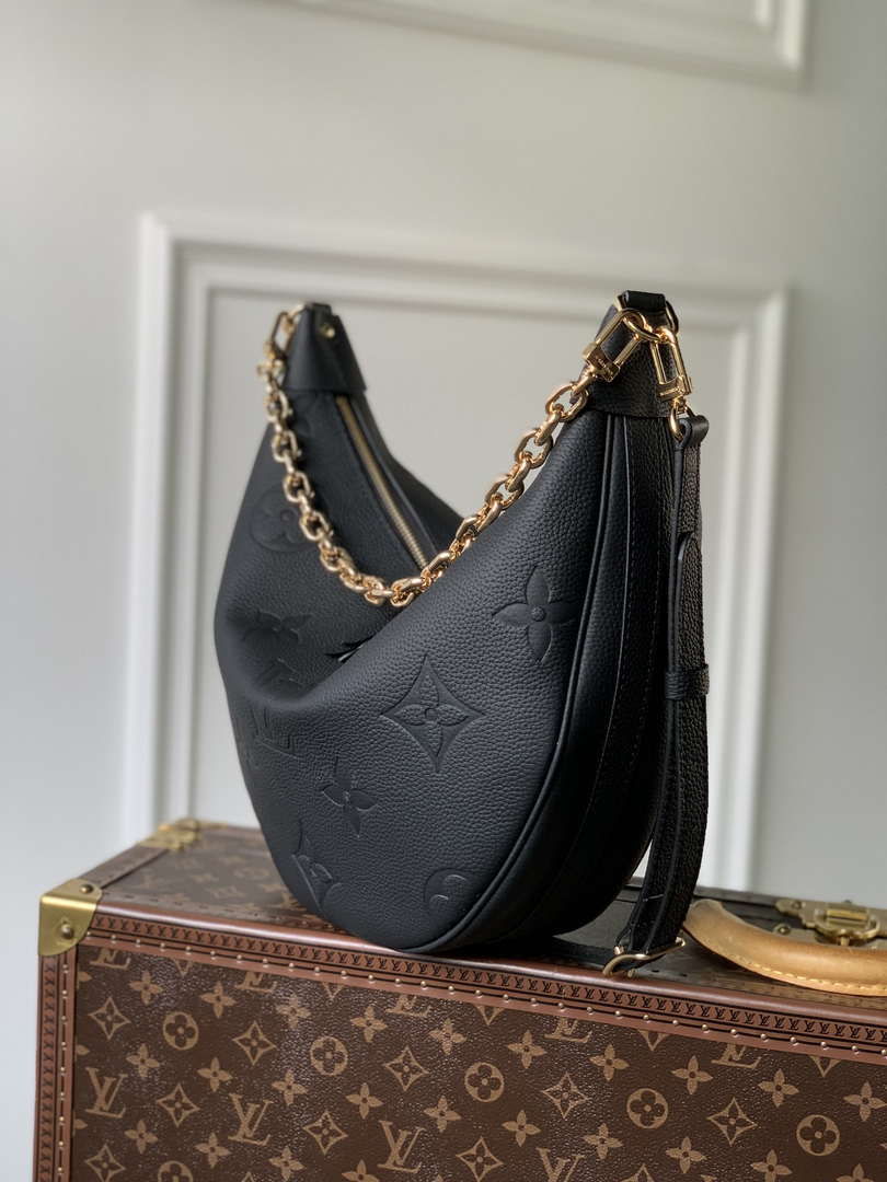 Louis Vuitton LV M46725 Loop Hobo Bag Monogram Empreinte Black - Default Title - View 3