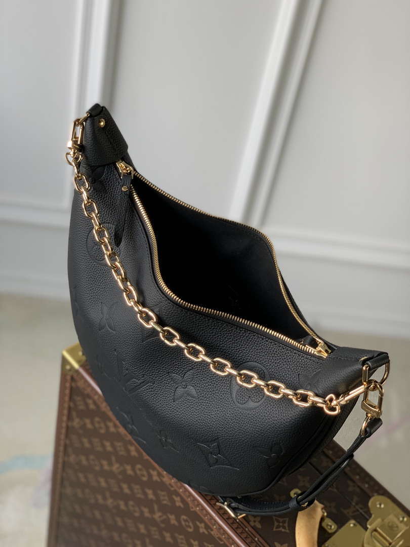 Louis Vuitton LV M46725 Loop Hobo Bag Monogram Empreinte Black - Default Title - View 7