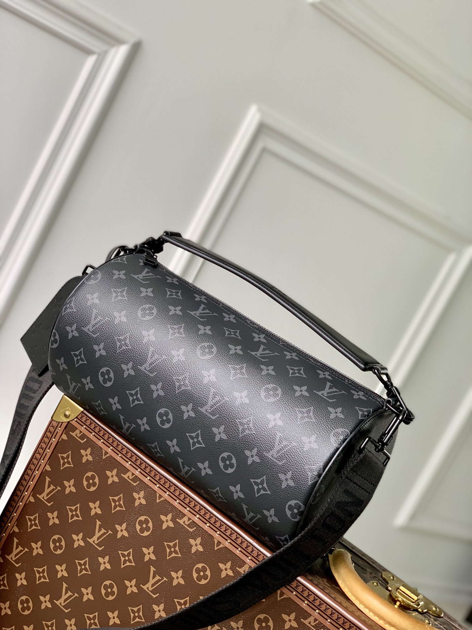 Louis Vuitton LV M46796 Soft Polochon MM Monogram Eclipse - Default Title - View 1