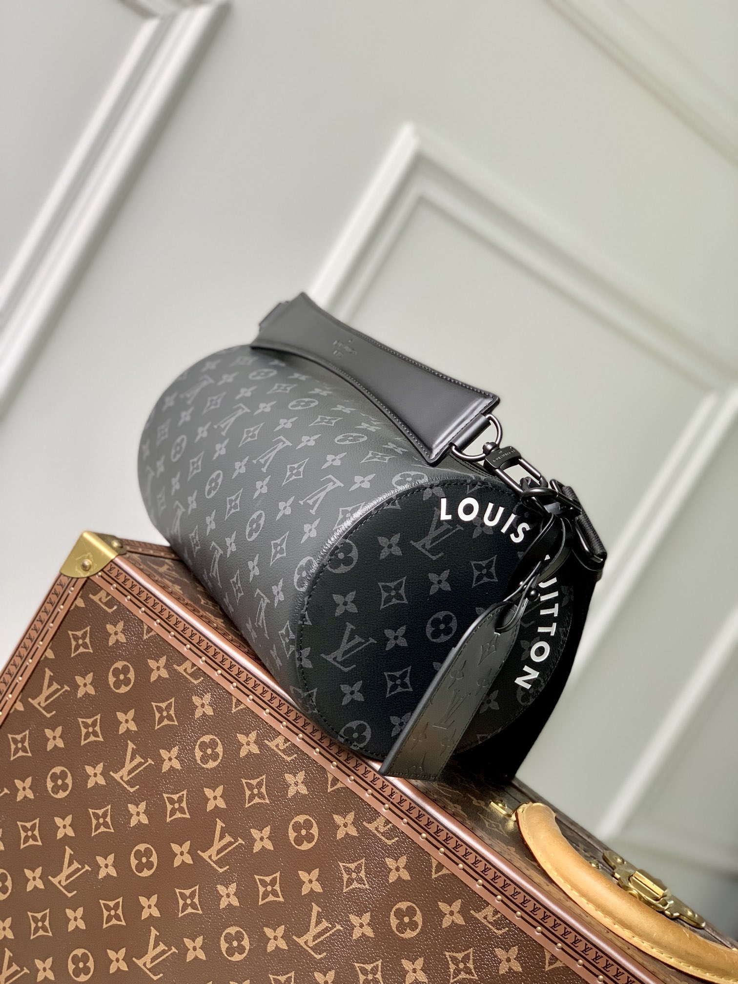 Louis Vuitton LV M46796 Soft Polochon MM Monogram Eclipse - Default Title - View 3