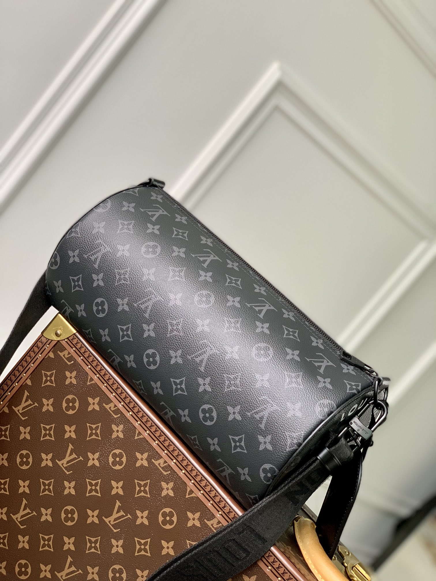 Louis Vuitton LV M46796 Soft Polochon MM Monogram Eclipse - Default Title - View 4