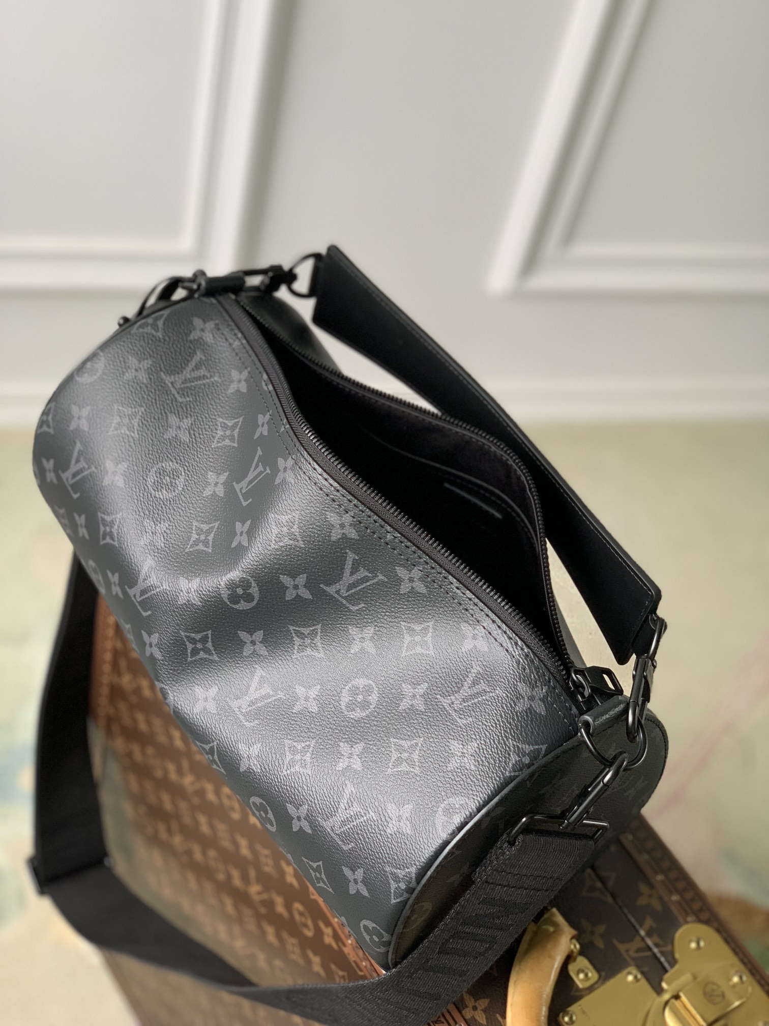 Louis Vuitton LV M46796 Soft Polochon MM Monogram Eclipse - Default Title - View 7