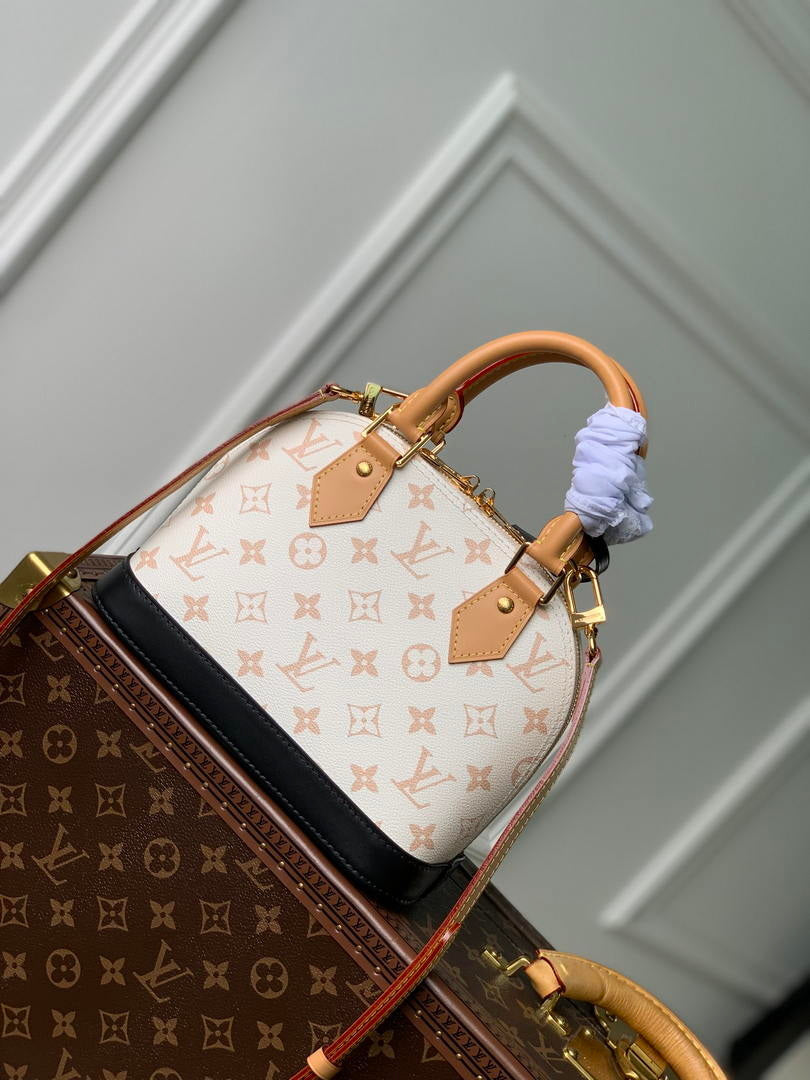 Louis Vuitton  LV M46922 Monogram Dune Alma BB Bag White & Black