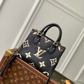 Louis Vuitton LV M47054 OnTheGo BB Handbag Bicolor Monogram Empreinte Leather Black - Default Title - View 1