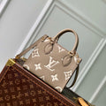Louis Vuitton LV M47054 OnTheGo BB Handbag Bicolor Monogram Empreinte Leather Tourterelle  Cr¨¨me - Default Title - View 1