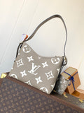 Louis Vuitton LV M47180 CarryAll PM Bag Tourterelle Gray / Crème Beige