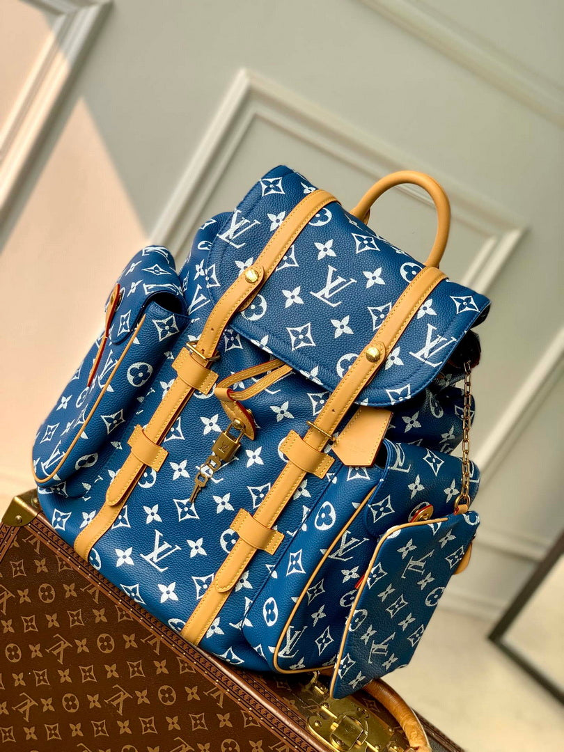 Louis Vuitton LV M55699 P9 Christopher MM Backpack Blue