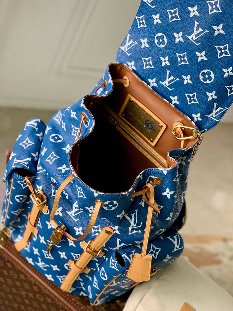 Louis Vuitton LV M55699 P9 Christopher MM Backpack Blue