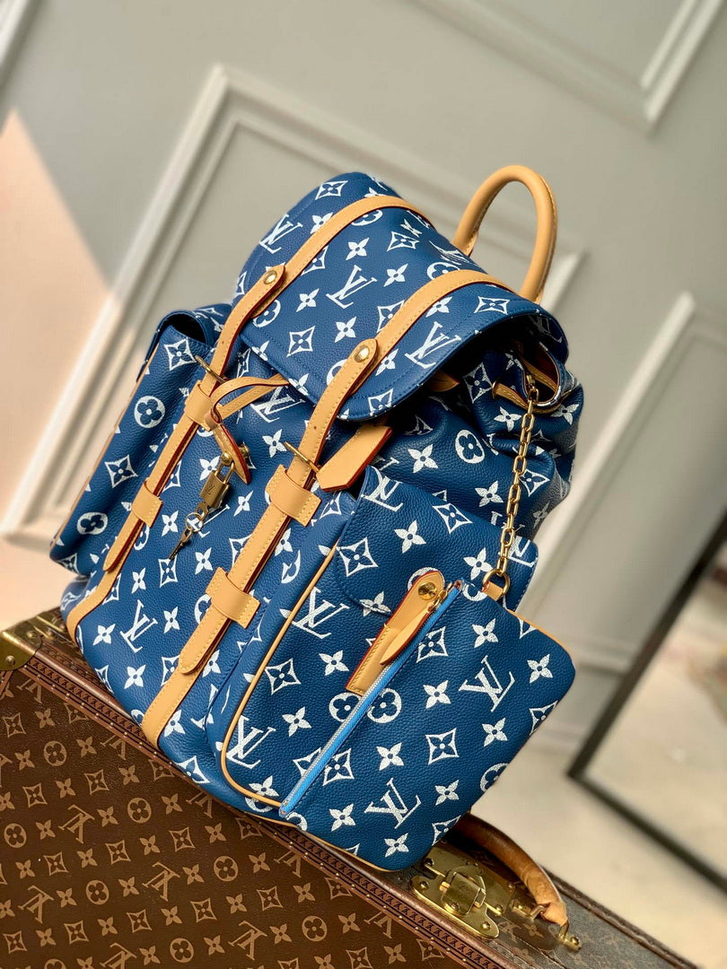Louis Vuitton LV M55699 P9 Christopher MM Backpack Blue
