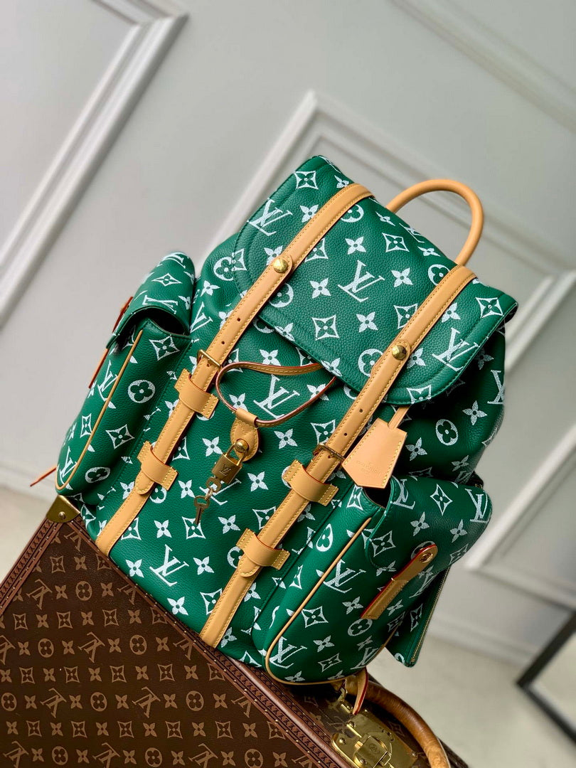 Louis Vuitton LV M55699 P9 Christopher MM Backpack Green
