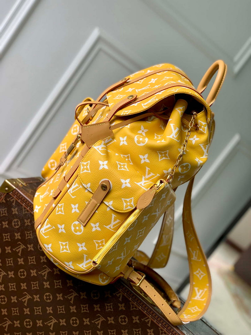 Louis Vuitton LV M55699 P9 Christopher MM Backpack Yellow