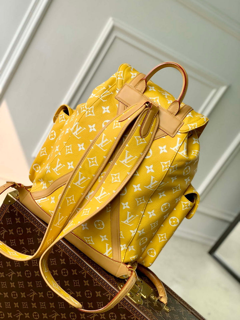 Louis Vuitton LV M55699 P9 Christopher MM Backpack Yellow
