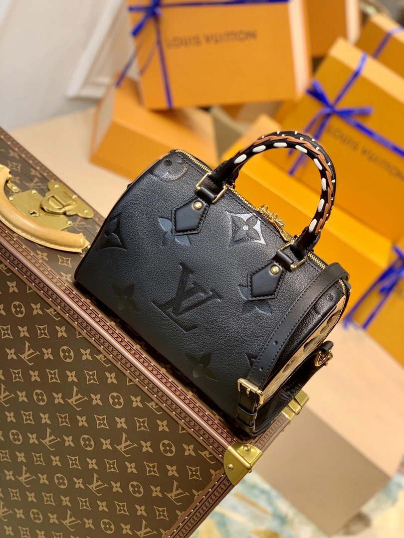 Louis Vuitton LV M58524 Speedy Bandouliere 25 Handbag Black
