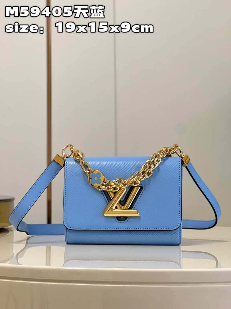 Louis Vuitton LV M59405 Twist PM Bag Epi Blue