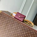 Louis Vuitton LV M64060 Victorine Wallet Monogram Empreinte Leather Wine Red