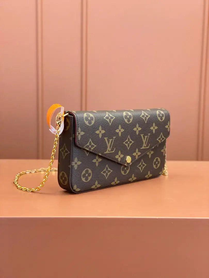 Louis Vuitton LV M81896 Felicie Pochette Bag M61276  Monogram Wine Red