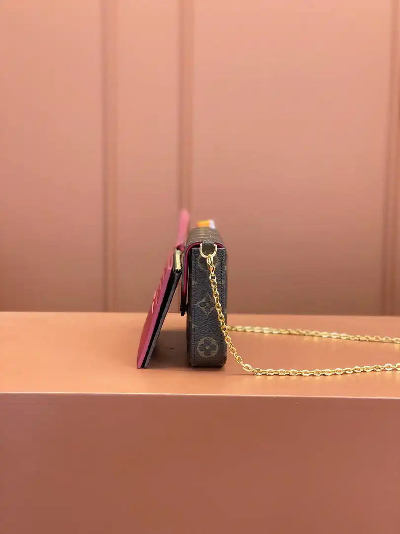 Louis Vuitton LV M81896 Felicie Pochette Bag M61276  Monogram Wine Red