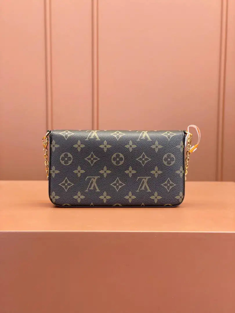 Louis Vuitton LV M81896 Felicie Pochette Bag M61276  Monogram Wine Red