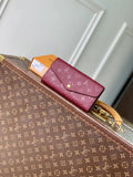 Louis Vuitton LV M82257 Sarah Wallet Monogram Empreinte Leather Wine Red