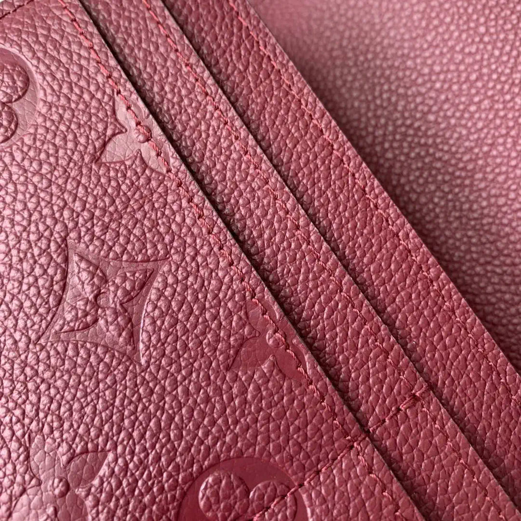 Louis Vuitton LV M82257 Sarah Wallet Monogram Empreinte Leather Wine Red