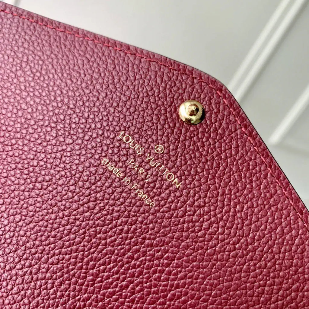 Louis Vuitton LV M82257 Sarah Wallet Monogram Empreinte Leather Wine Red