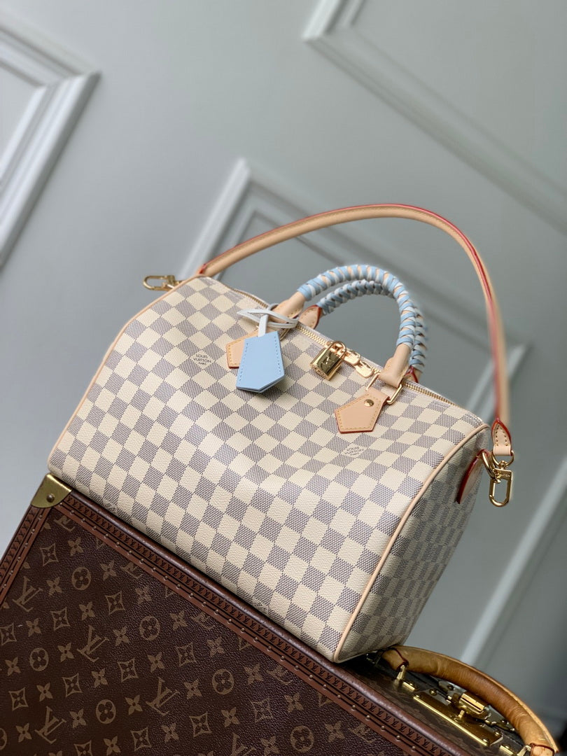 Louis Vuitton  LV N40908 Speedy 30 Soft Bag Damier Azur/Bleu Olympe