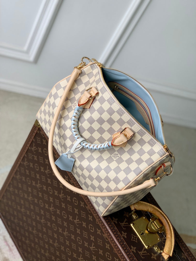 Louis Vuitton  LV N40908 Speedy 30 Soft Bag Damier Azur/Bleu Olympe - Default Title - View 10