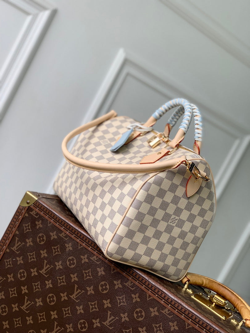 Louis Vuitton  LV N40908 Speedy 30 Soft Bag Damier Azur/Bleu Olympe