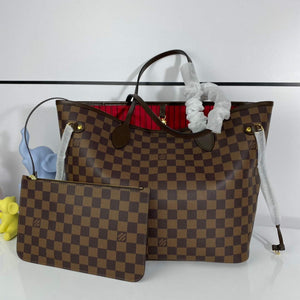 Louis Vuitton LV N41358 Neverfull MM Damier Ebene Cerise Red - Default Title - View 1