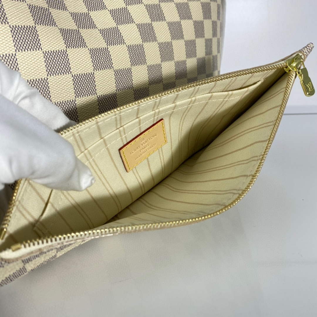 Louis Vuitton LV N41361 Neverfull MM Damier Azur Beige - Default Title - View 5