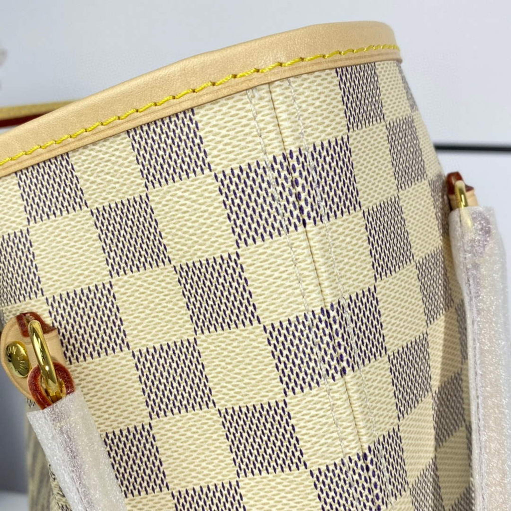 Louis Vuitton LV N41361 Neverfull MM Damier Azur Rose Ballerine Pink