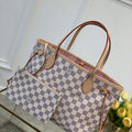 Louis Vuitton LV N41363 Neverfull PM Damier Azur Pink - Default Title - View 1