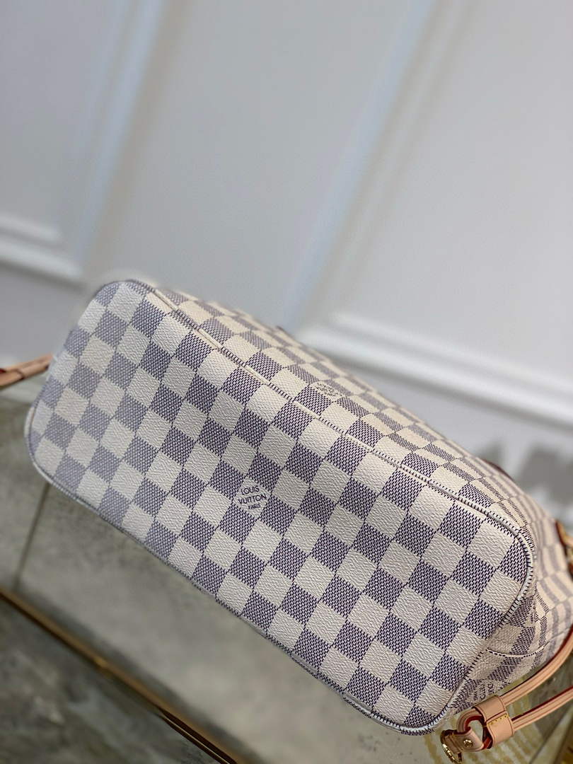 Louis Vuitton LV N41363 Neverfull PM Damier Azur Pink - Default Title - View 2