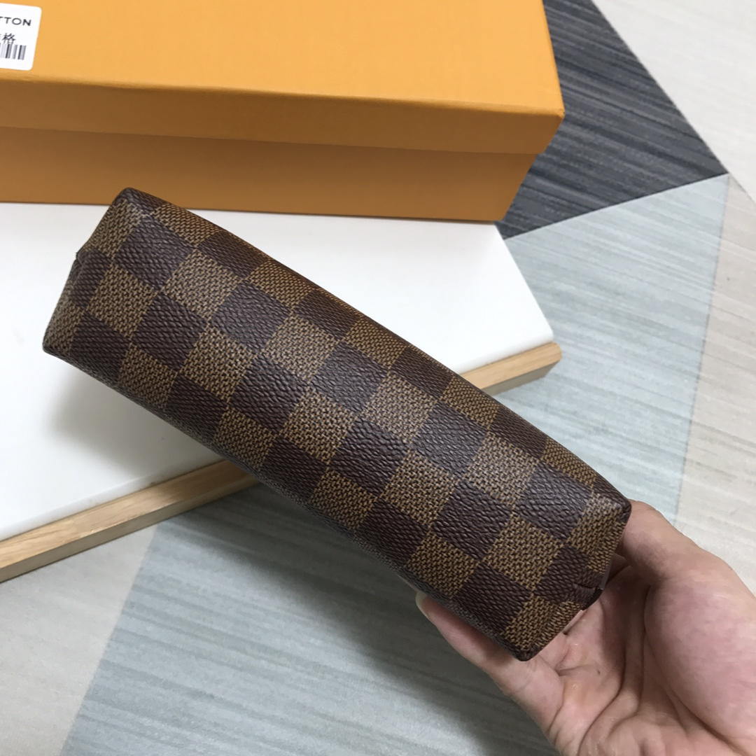 Louis Vuitton LV N47516 Cosmetic Pouch PM Damier Ebene Canvas