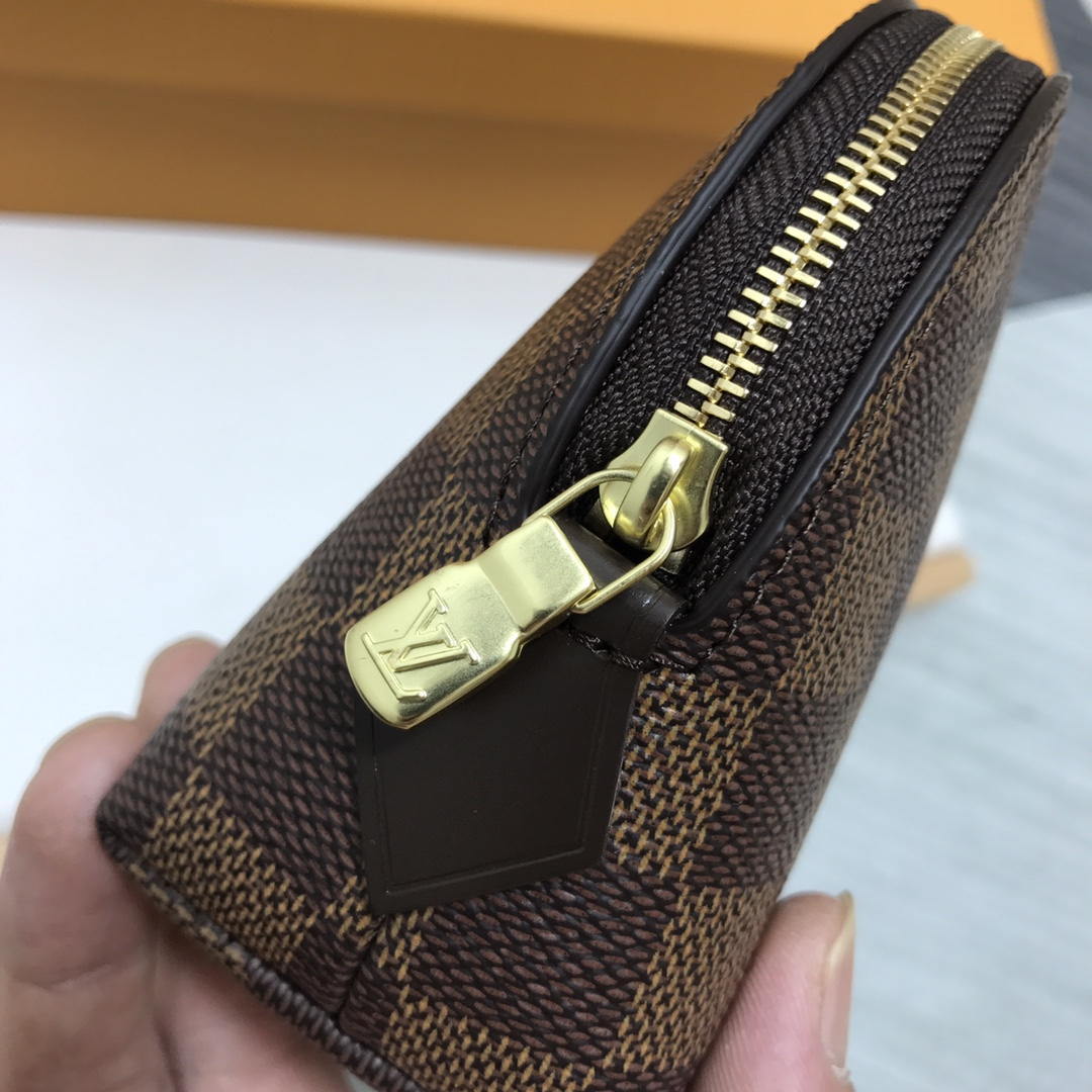 Louis Vuitton LV N47516 Cosmetic Pouch PM Damier Ebene Canvas