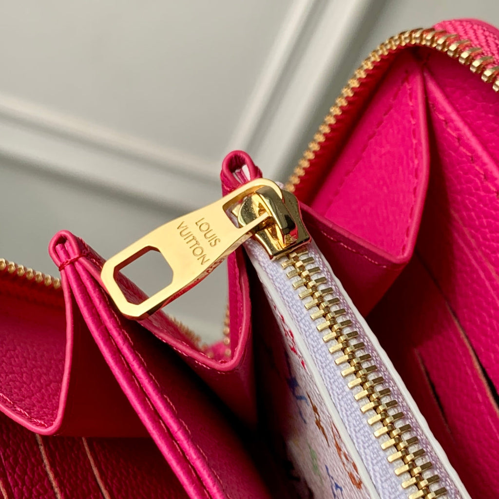 Louis Vuitton M13618 LV x TM Zippy Wallet Monogram Rose Red