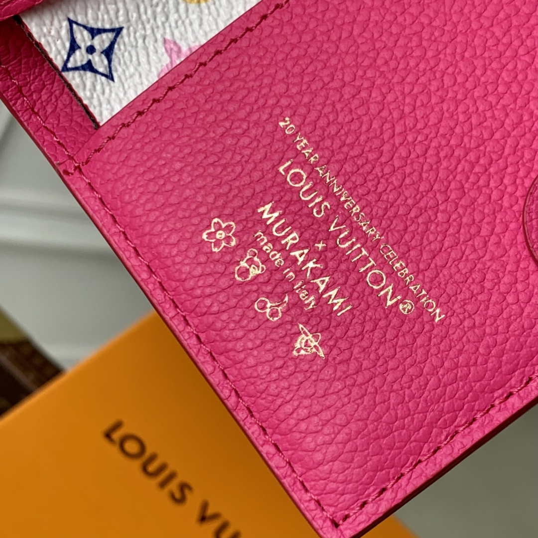 Louis Vuitton M14087 LV x TM Lisa Wallet Rose Red