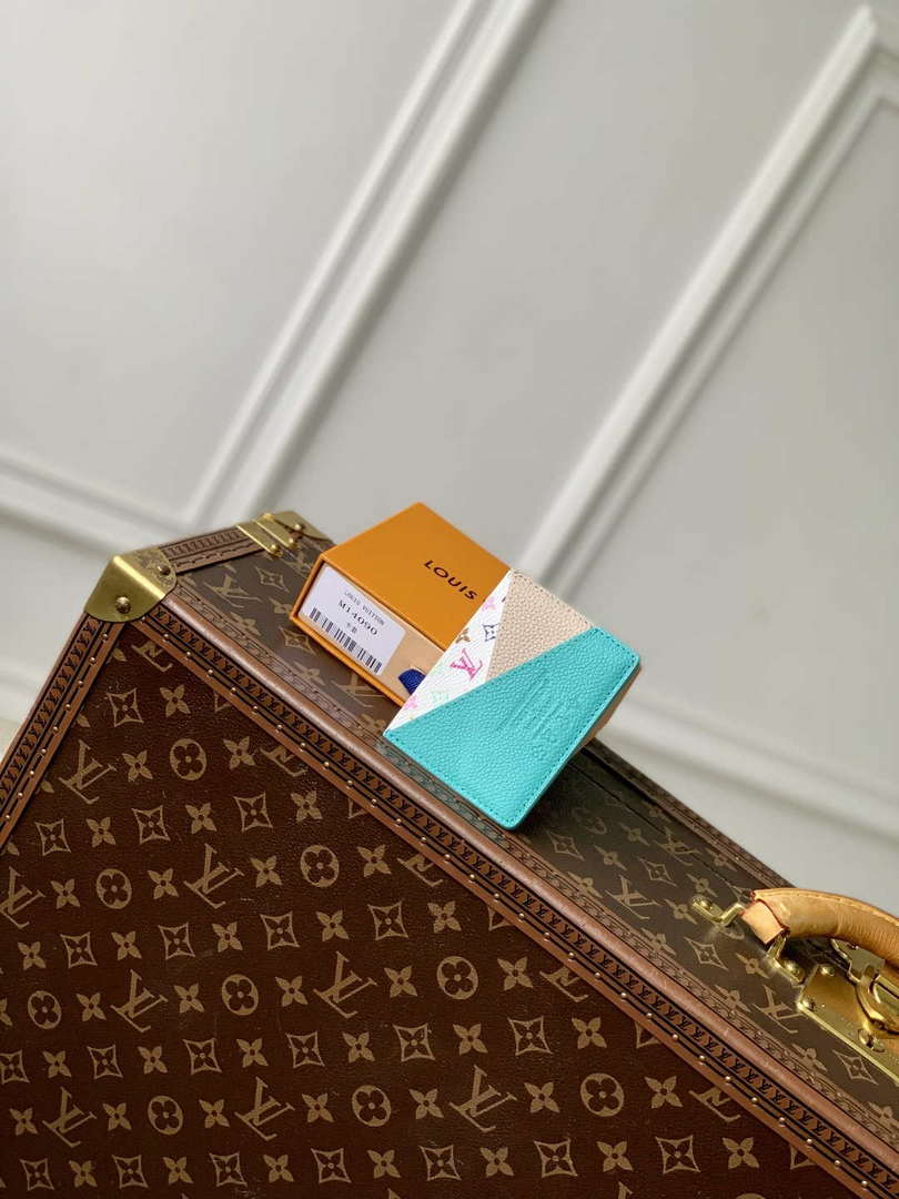 Louis Vuitton M14090 LV x TM Romy Card Holder Blue Gray