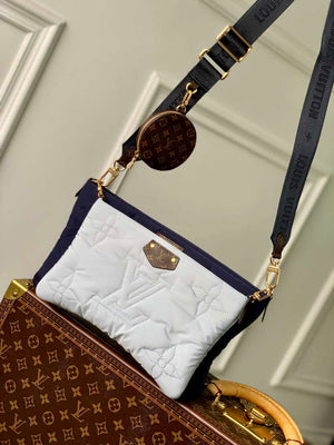 Louis Vuitton M21057 LV Maxi Multi Pochette Accessoires Bag M21056 Navy Blue and Silver - Default Title - View 1